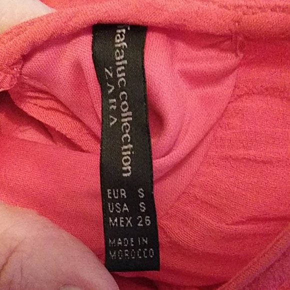 Zara Flirty Coral Open Back Dress Size 4 - Picture 3 of 3